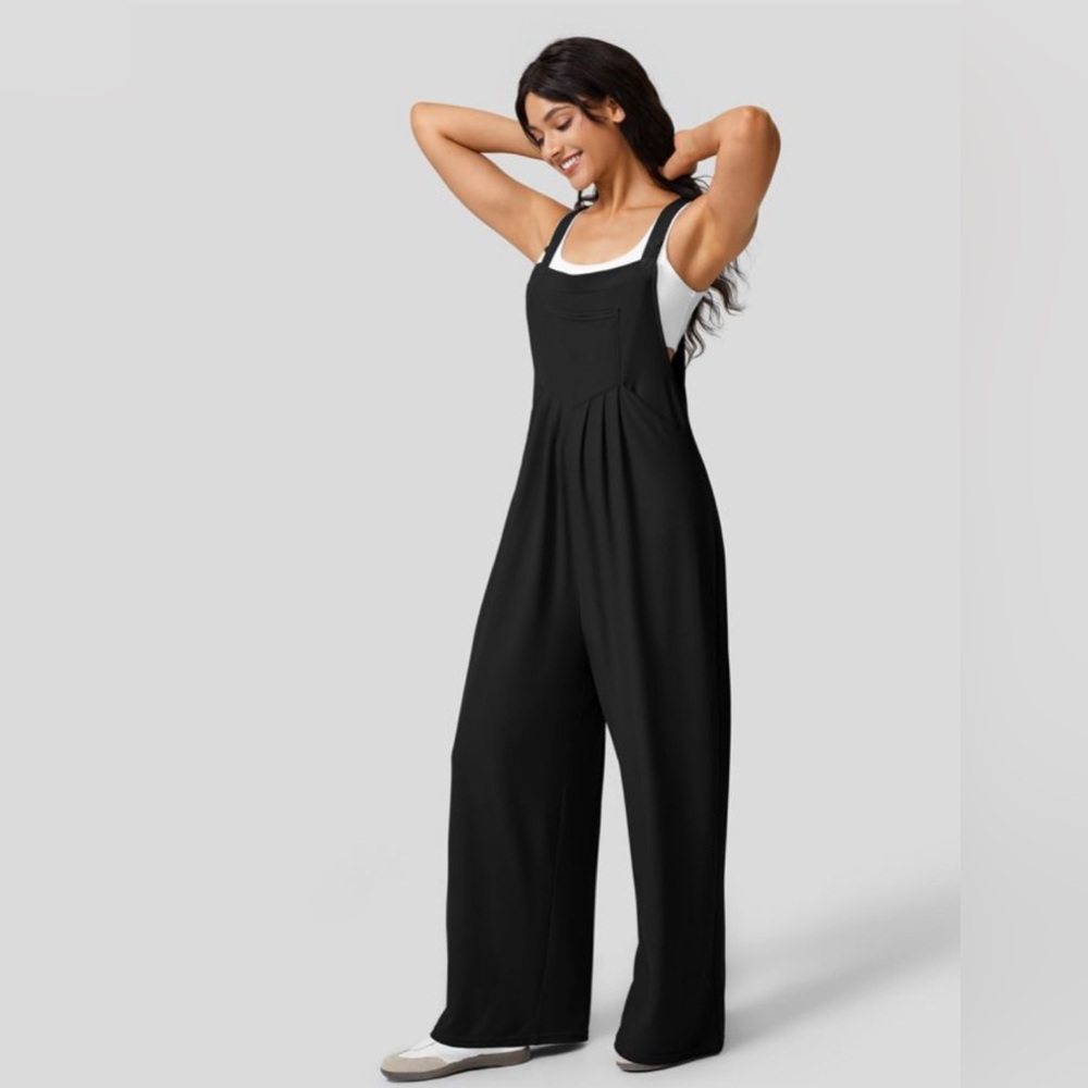 HALARA Black Waffle Casual Overalls -Best Sellers (NWT)